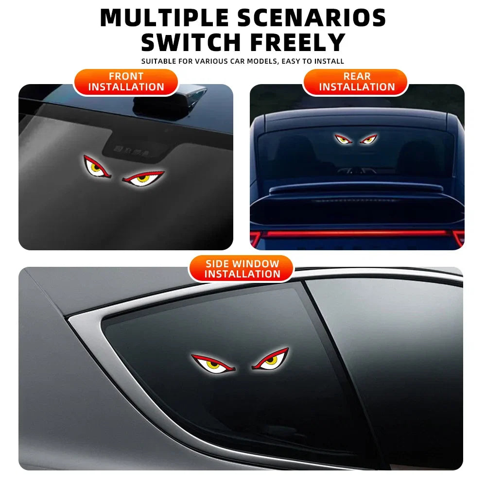 Devil's Eye Car Window Light | Solar and USB-C Rechargeable Warning Lamp