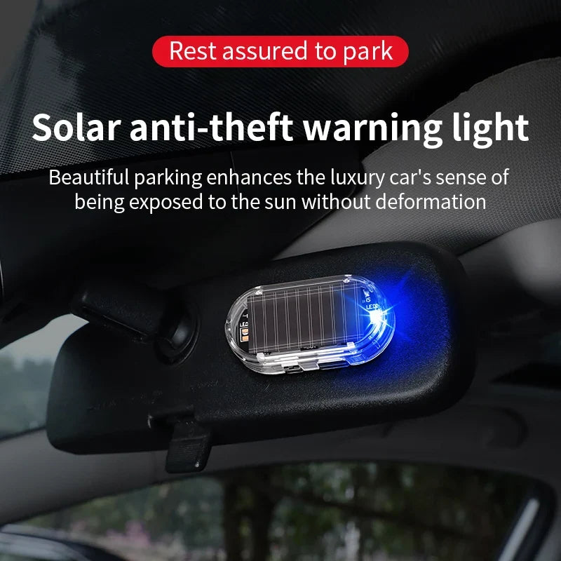Solar Powered Car Warning Flashing Light | Interior LED Decorative Light