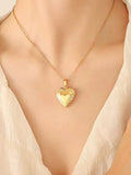 Vintage Carved Heart Photo Box Necklace, Gold-Plated Openable Heart Pendant, Fine Chain Clavicle Chain, Women's Commemorative Jewelry Gift for Best Friend