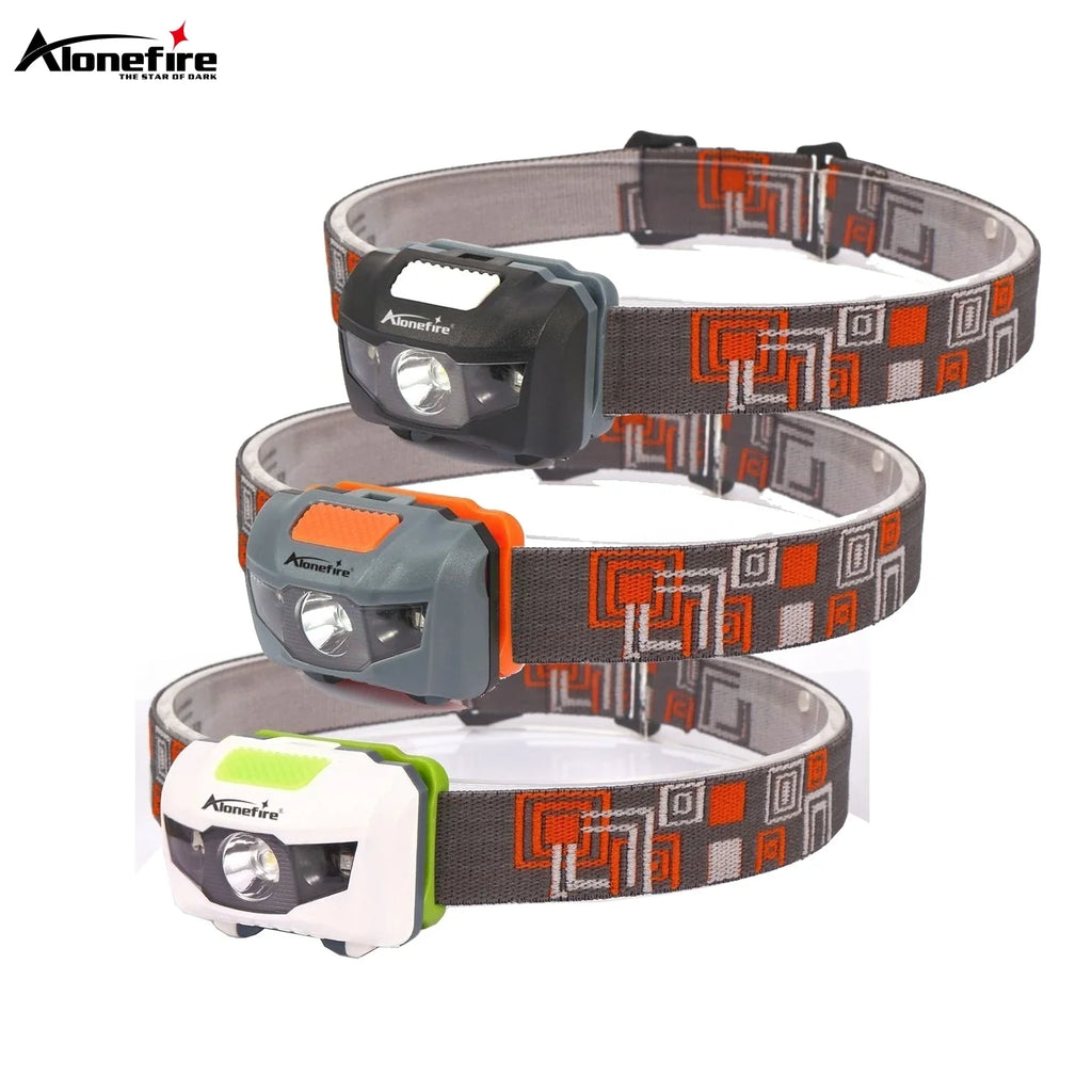 Alonefire HP30 3W LED Headlamp | White and Red Strobe Light for Outdoor Adventures