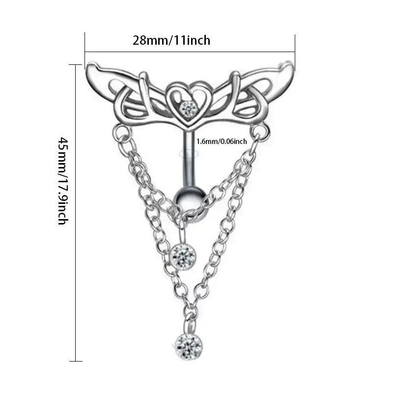 Heart Wings Sexy Belly Button Ring 1PC High Quality Stainless Steel Navel Piercing Jewelry for Women Gift Giving