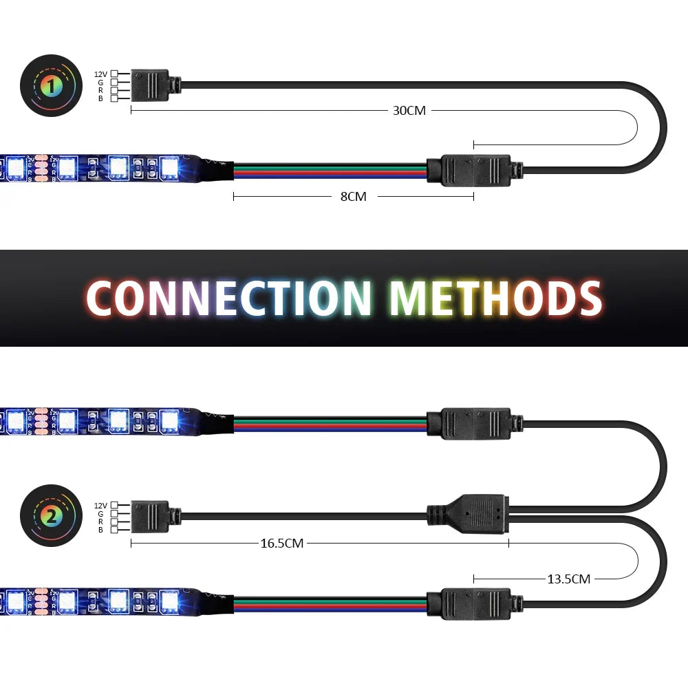 RGB Gaming LED Strip Light 1 to 2/3 Splitter Kit | For 12V Aura Sync Motherboard