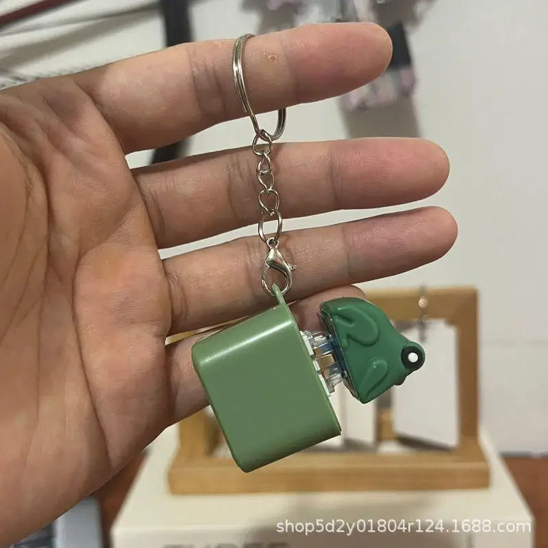 Frog Croaking Keychain Fidget Clicker | Rechargeable Sound Keyring with LED Light