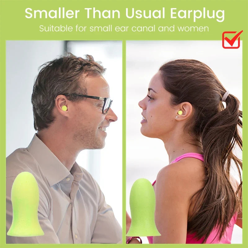 Sleeping Noise Reduction Earplugs | Slow Rebound Sponge Earplugs for Women with Small Ear Canals