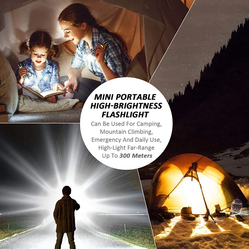 Portable Rechargeable Zoom LED Flashlight | Mini Torch for Camping