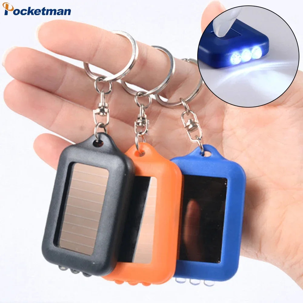 Portable LED Keychain Solar Flashlight | Mini Pocket Light for Outdoor Hiking