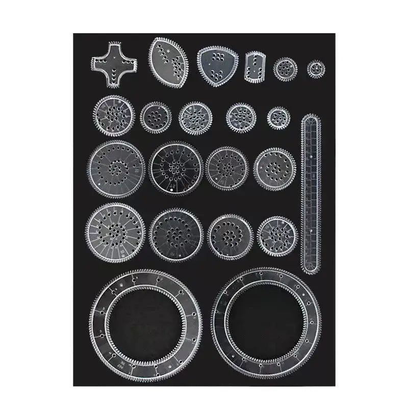 22-Piece Geometric Drawing Tool Set | Math Spirograph Ruler for Creative Art Projects