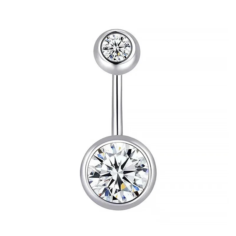 1Pc Belly Button Ring for Women, 316L Stainless Steel Belly Ring Piercing 8/10/12mm Belly Button Stud for Women