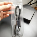 Detachable Leather Car Keychain | 360 Degree Rotating Metal Key Ring for Honda Audi BMW