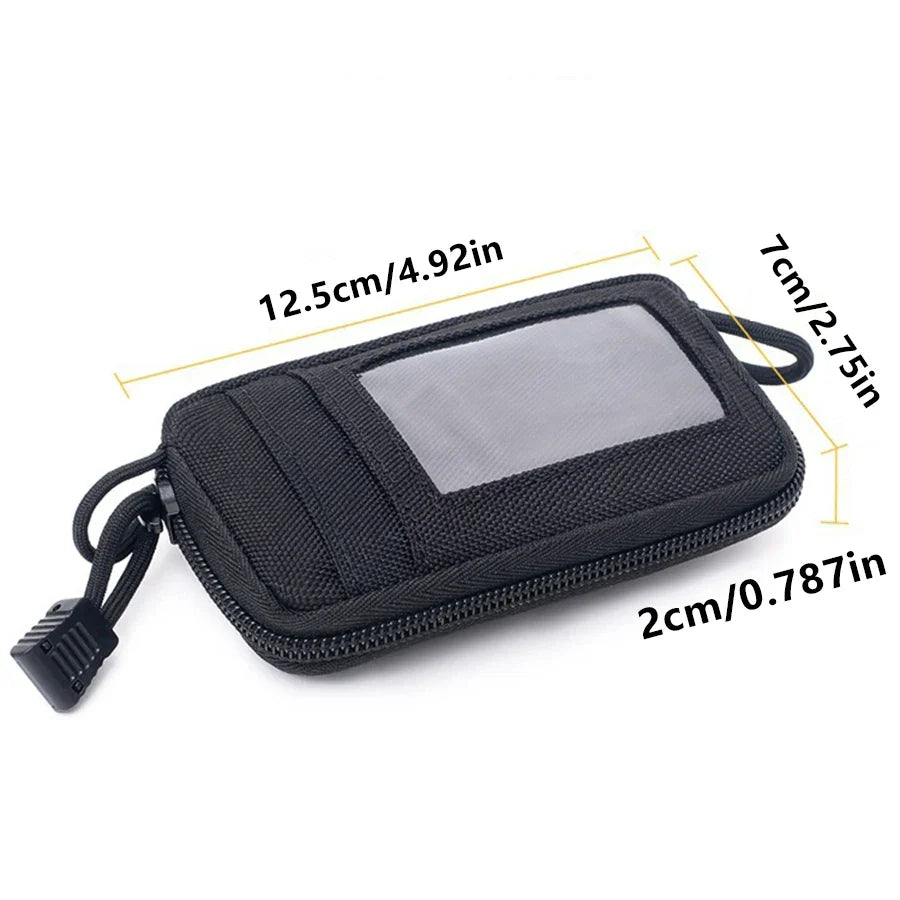 Waterproof Camping EDC Pouch | Tactical Key Purse Wallet with Card Slots and Zippers