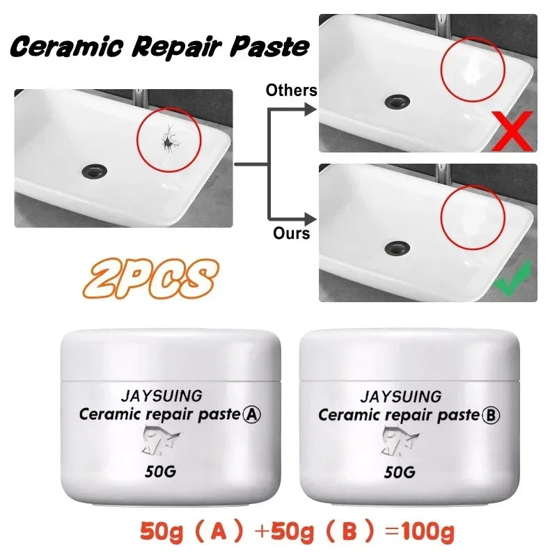 White Porcelain Repair Kit for Tiles, Tub, Toilet, and Sink | Chip and Crack Fix Paste
