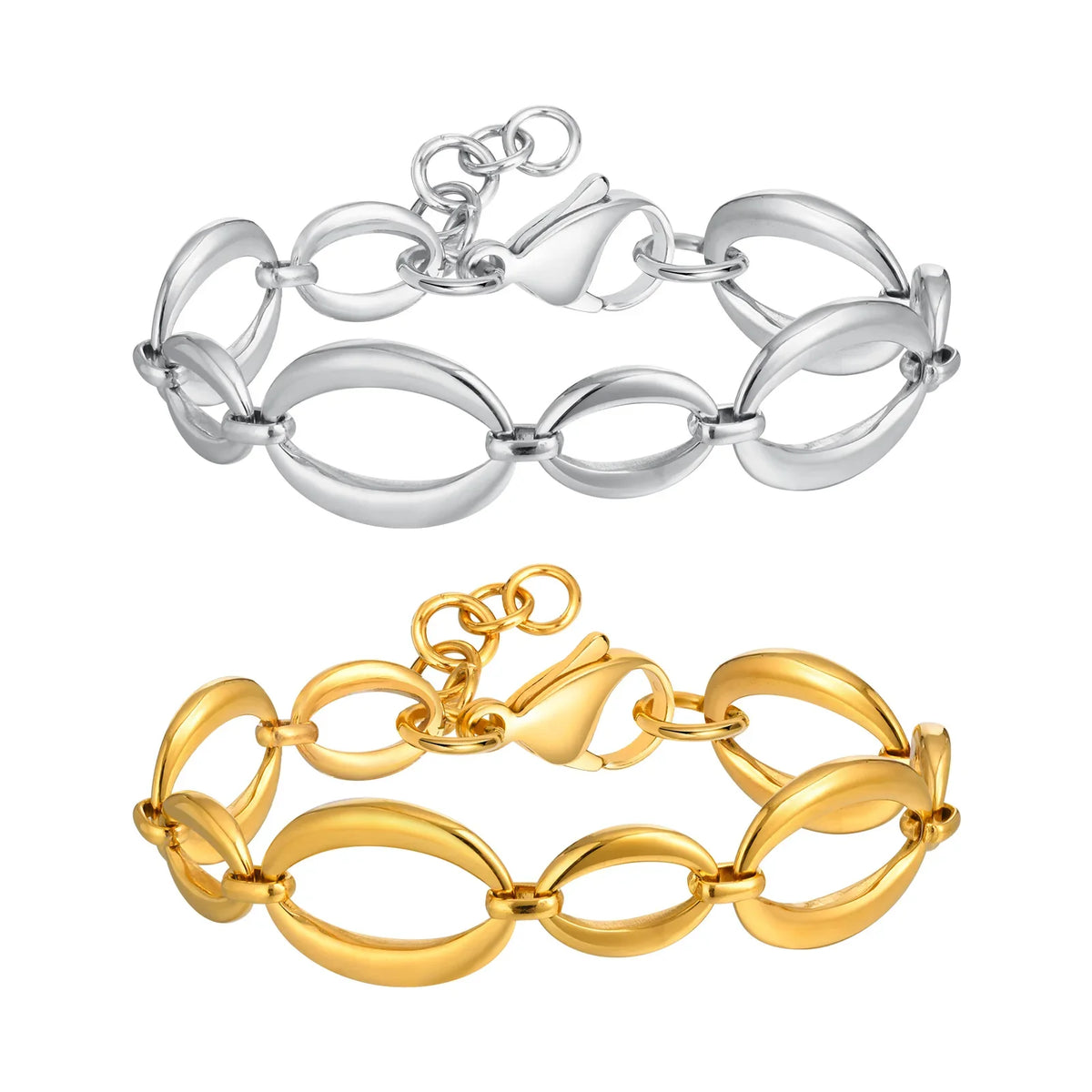 Elliptical Chain Bracelet for Women | Handmade Stainless Steel Jewelry