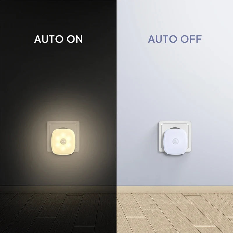 LED Motion Sensor Night Light | Plug-In Automatic Lamp for Hallway Closet