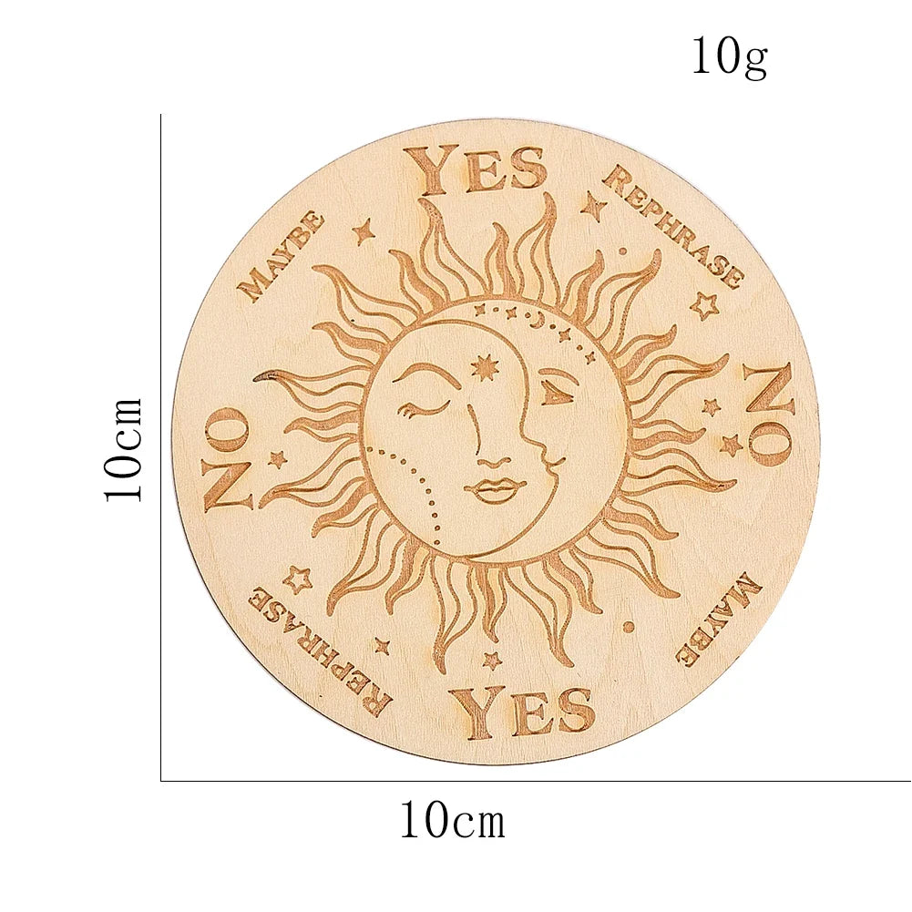10cm Crystal Grid Wooden Display Board | Laser Engraved Spiritual Decor