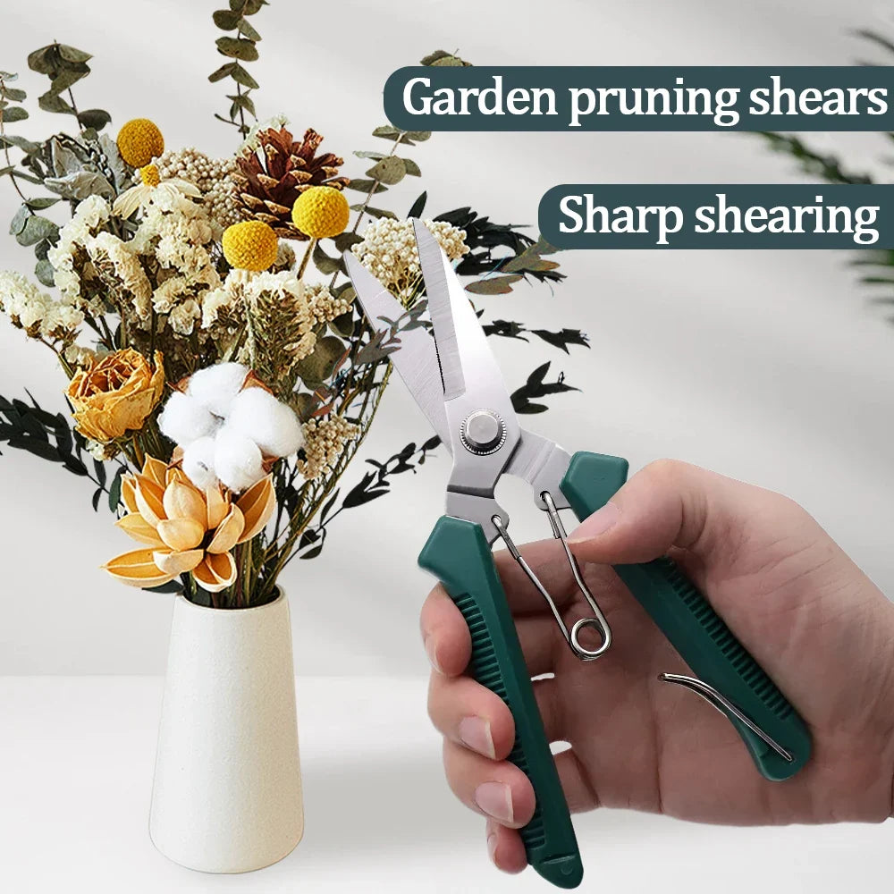 190mm Straight Head Pruning Shears | Stainless Steel Garden Scissors