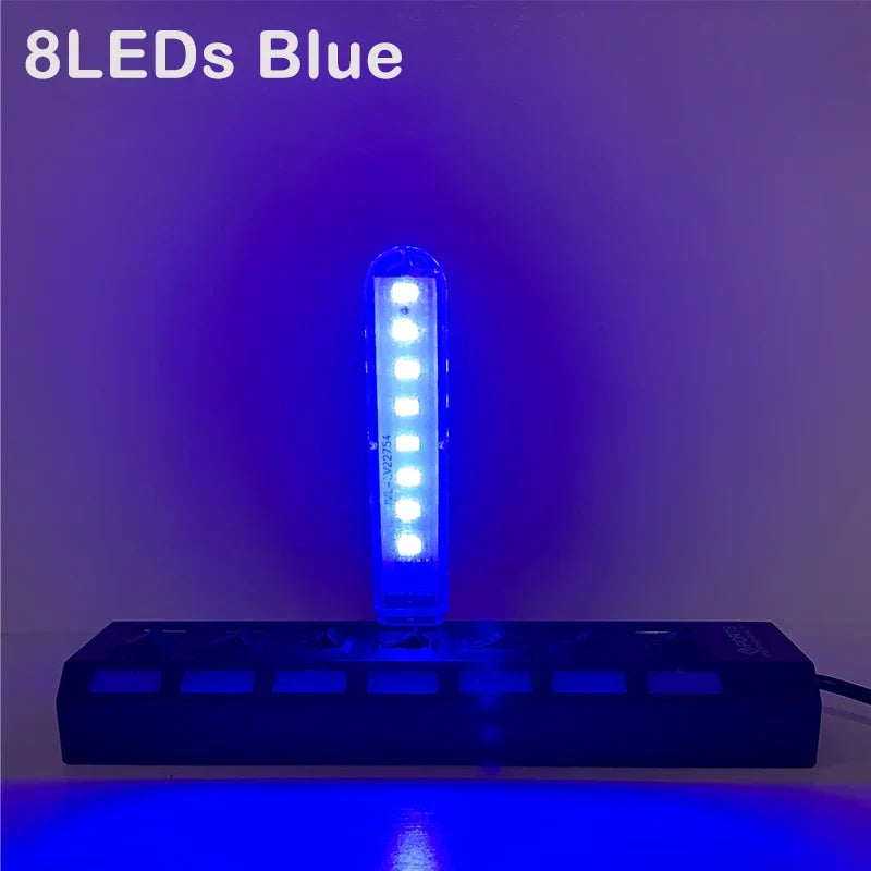 Mini USB LED Desk Lamp | 8 Color Night Light with Eye Protection
