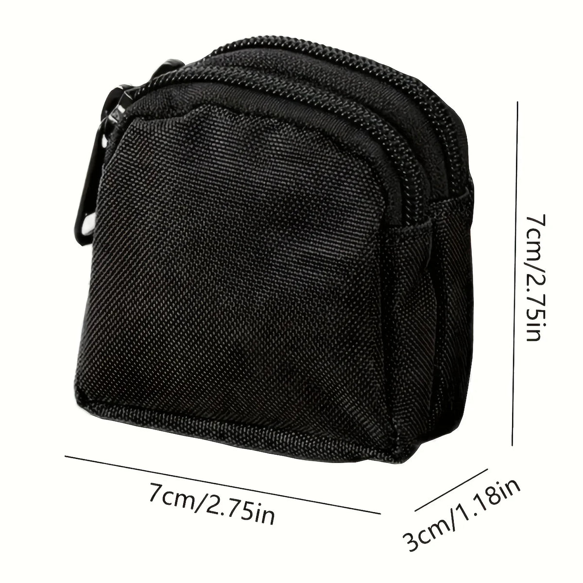 Nylon Double Zipper Coin Purse | Tactical Molle Pouch for Men
