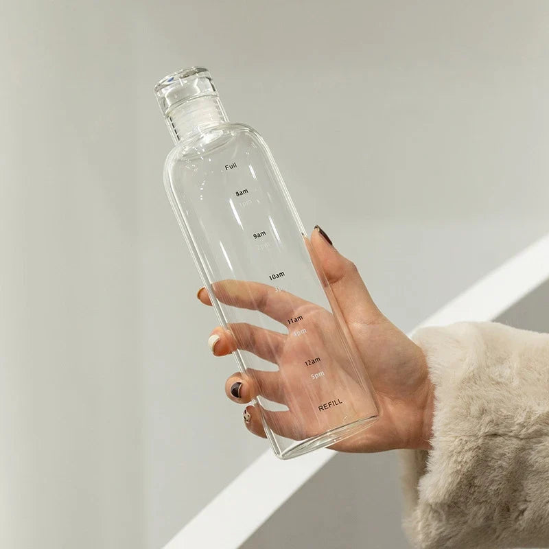 Hydration Time Water Bottle with Time Scale | Portable Sports Water Container