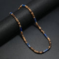 Vintage Boho Natural Stone Necklace for Couples | Brown Coconut Shell Bead Choker
