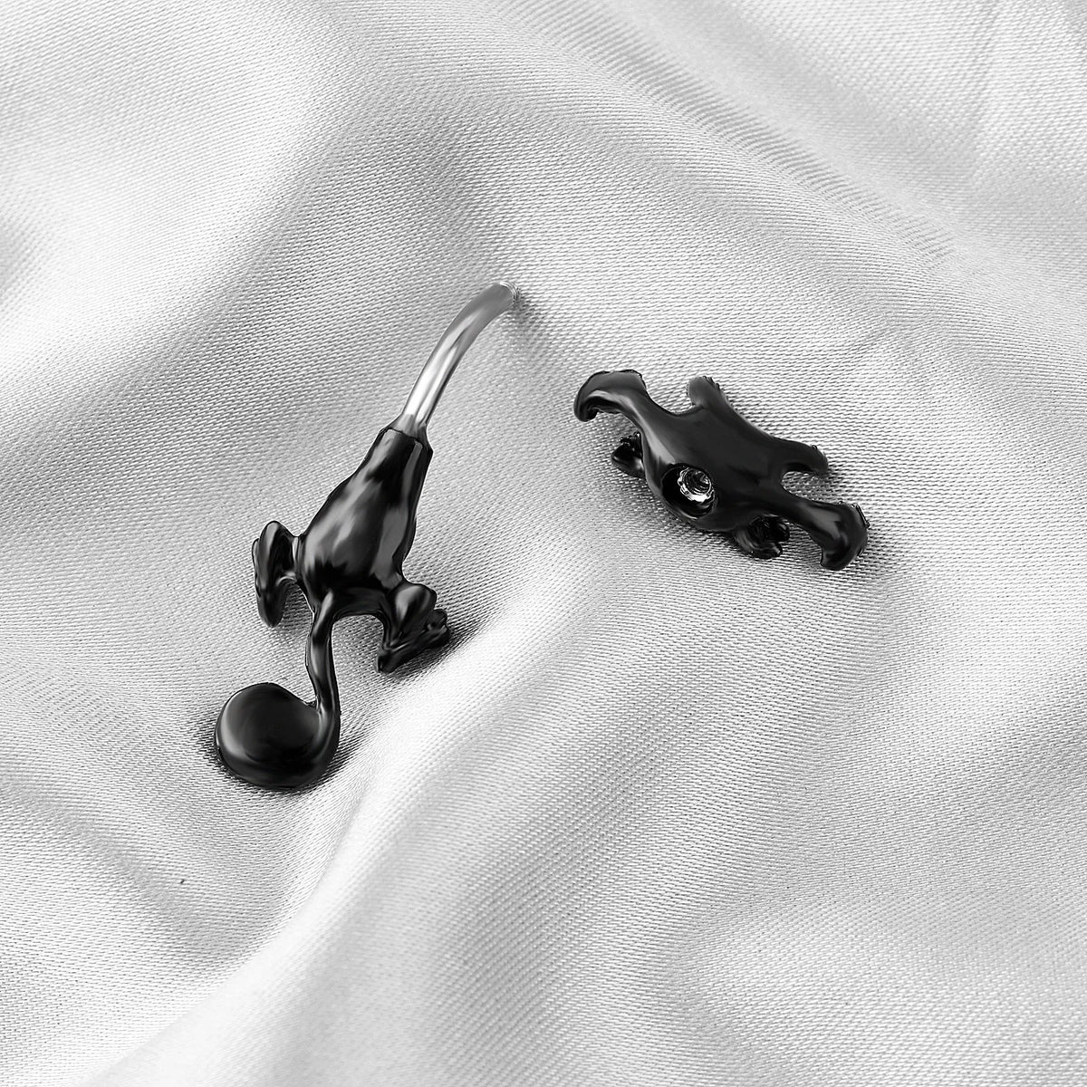 1PC Creativity Belly Button Ring Navel Piercing Ring 316L Surgical Steel Piercing Cartoon Cat for Women Girls Body Jewelry Gift