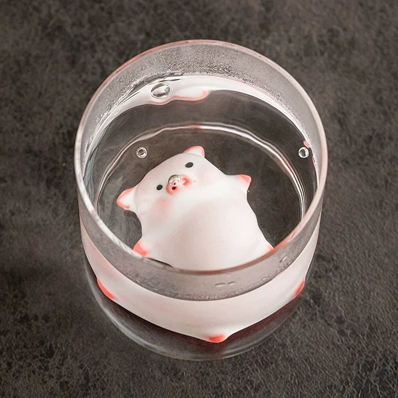 Bubbling Tea Pet Piggy Cartoon Ceramic Mug | Funny Gift