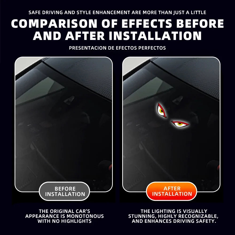Devil's Eye Car Window Light | Solar and USB-C Rechargeable Warning Lamp
