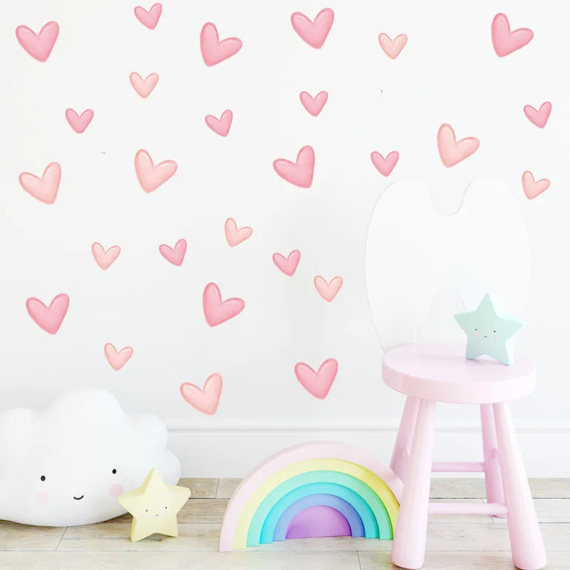 Bohemian Heart Wall Stickers | Self-Adhesive Home Decor for Girls