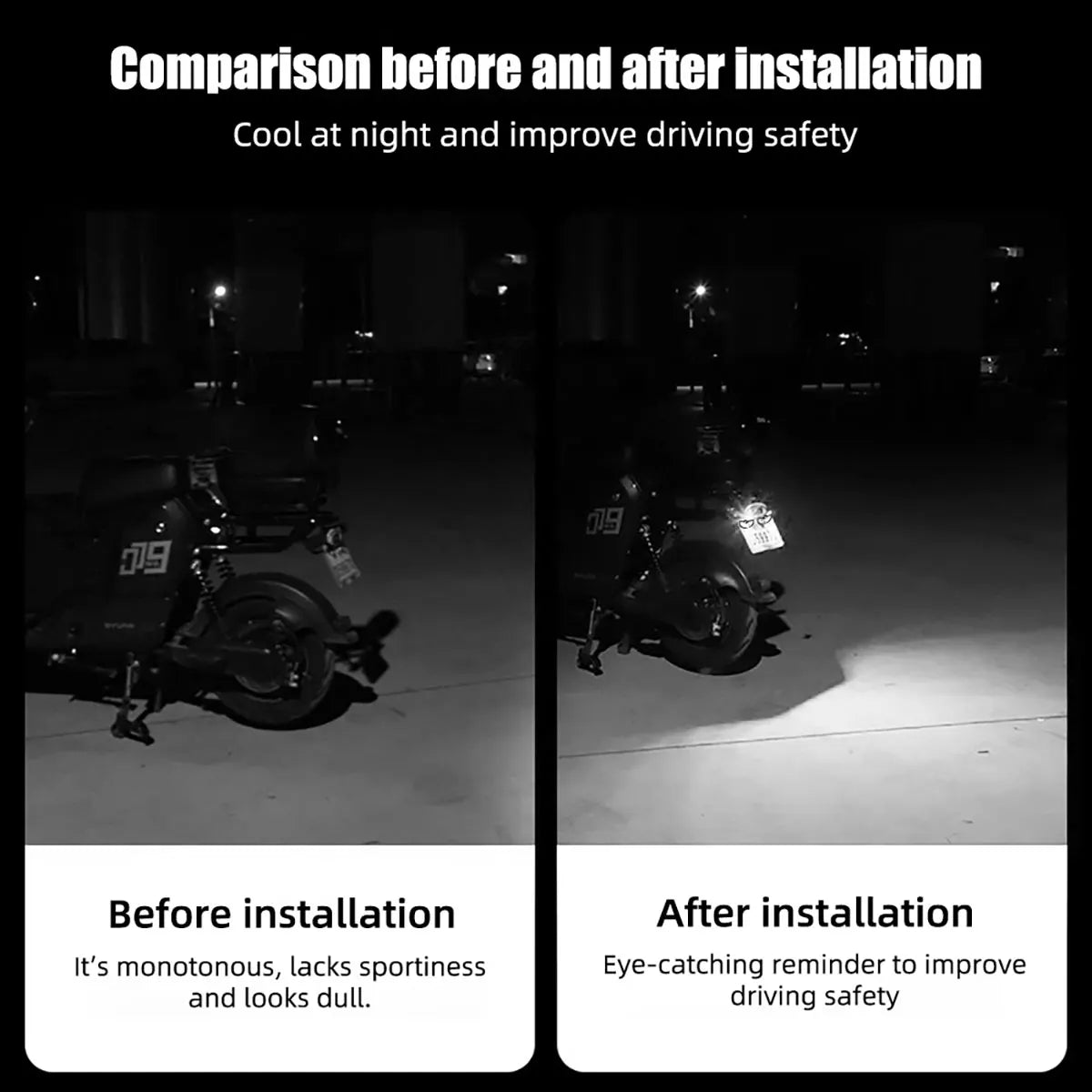 2PCS Car LED Demon Eye Light Semicircle Eagle Eye Motorcycle Tail Decorative Lights Dynamic Strobe Turn Signal Light Universal