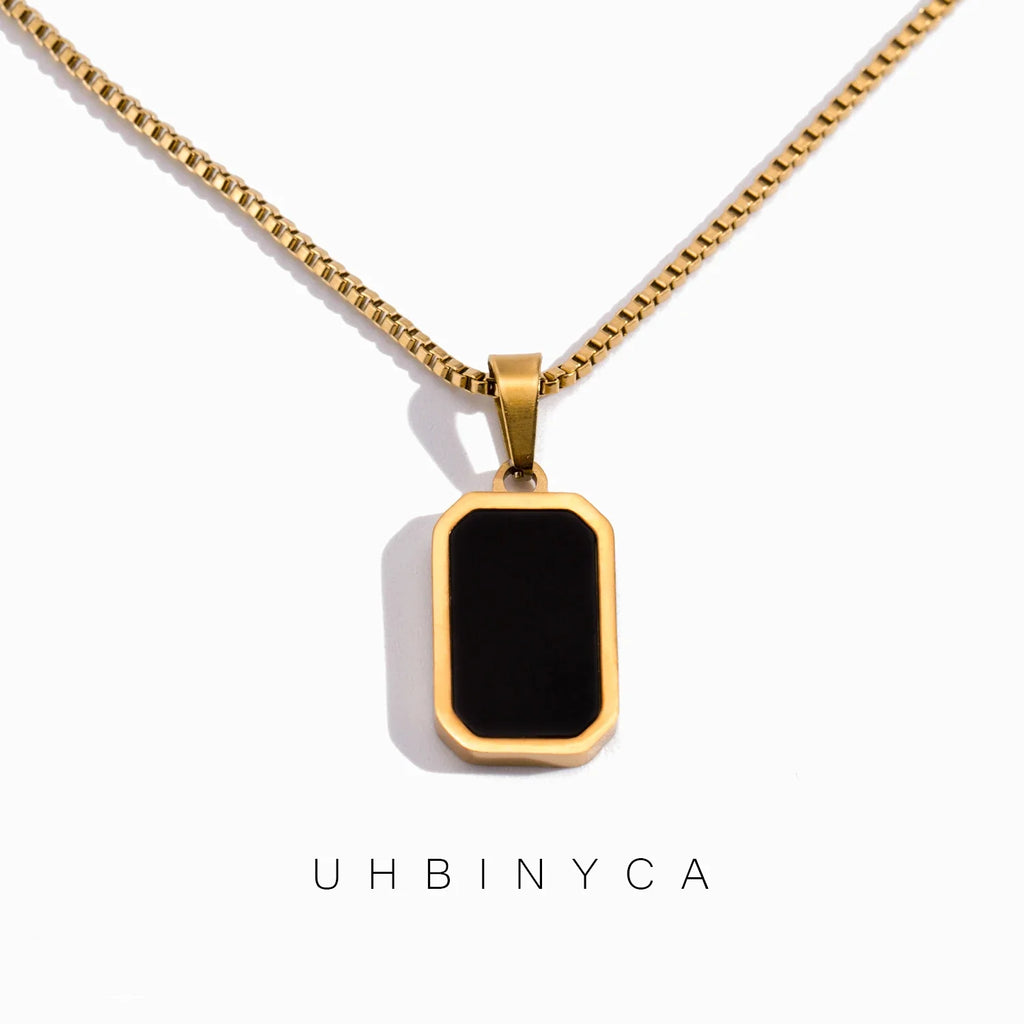 Classic Square Pendant Necklace for Women, Made of Stainless Steel