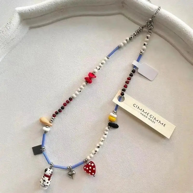 Personalized Dalmatian Pendant Necklace | Custom Beaded Jewelry Gift