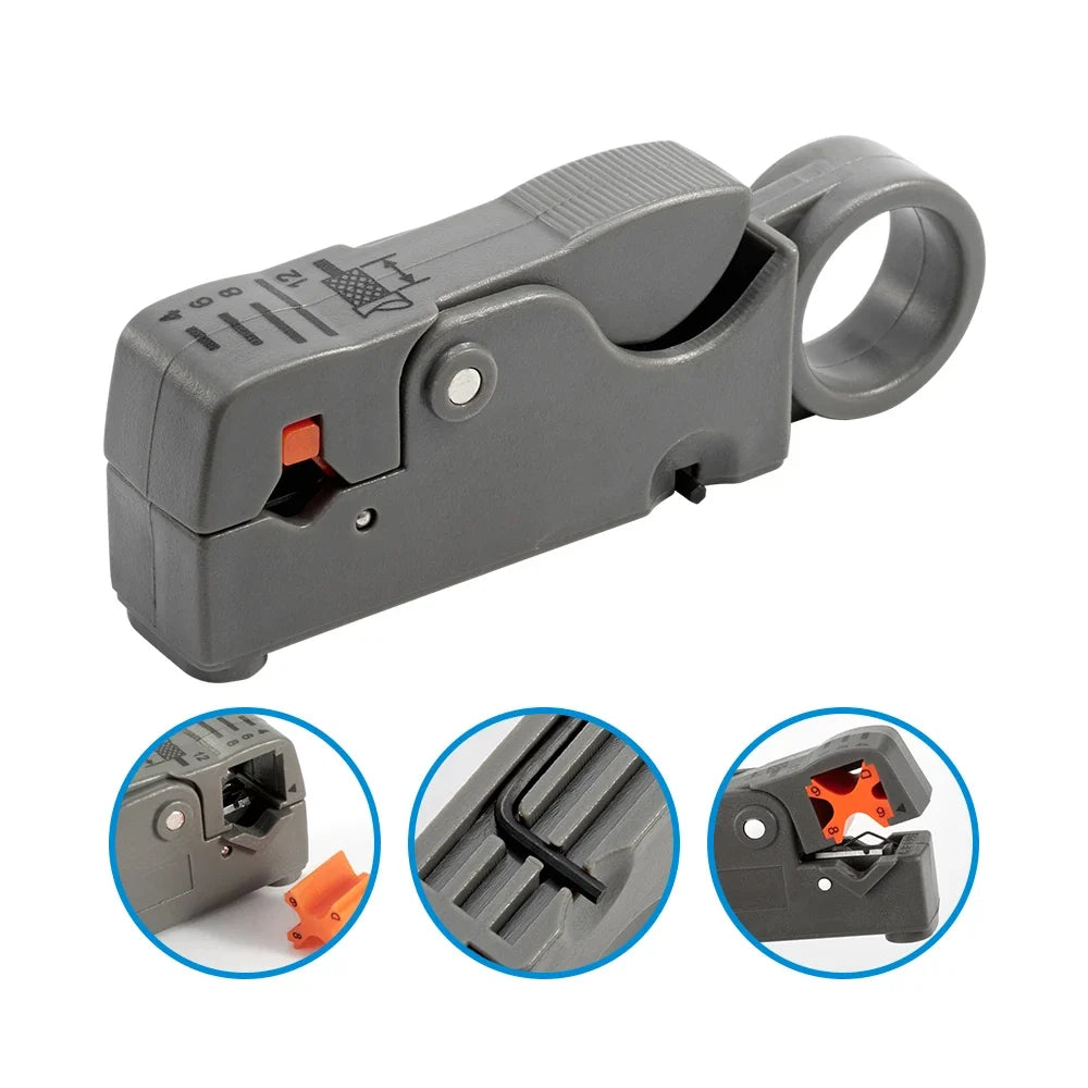 Stainless Steel Coax Cable Stripping Pliers | Adjustable Wire Stripper Tool