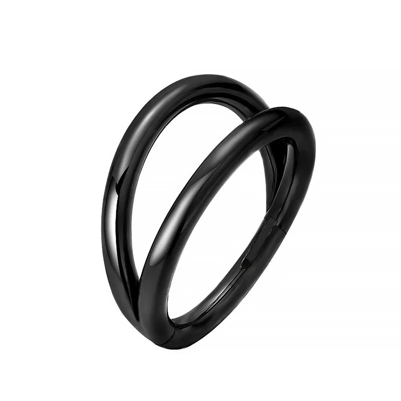 1PC G23 Titanium Hoop CZ Heart Septum Helix Piercing Nose Rings Tragus Cartilage Hinged Segment Earrings Perforated Jewelry gift