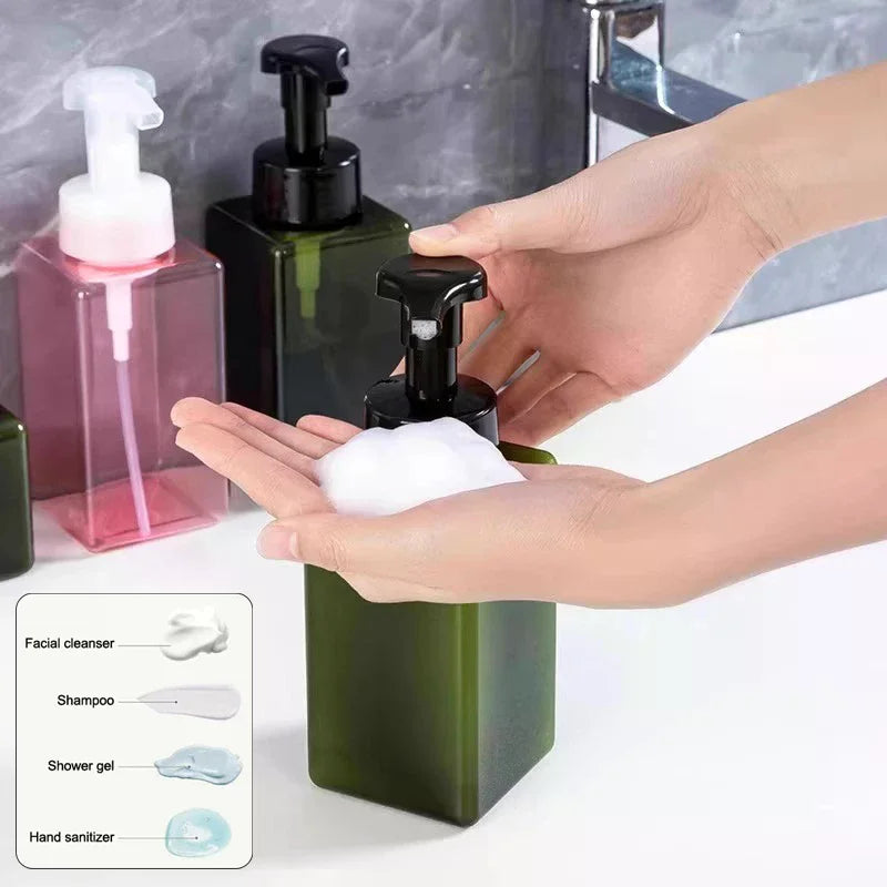 Portable Foam Soap Dispenser | Manual Press Pump Bottle for Bathroom and Travel