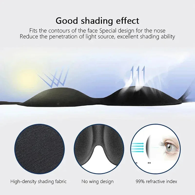 3D Contoured Sleep Mask for Men and Women | Zero Pressure Light Blocking Eye Cover