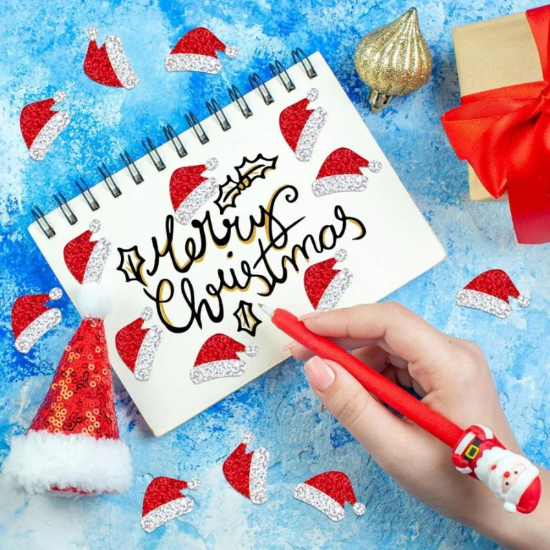 Christmas Hat Stickers | 500pcs Laser Gift Packaging Labels