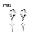 1Pair Punk Star Pendant Hoop Earrings | Clip-On Ear Cuff for Unisex