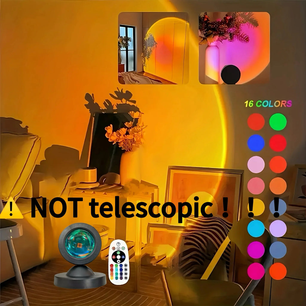 Sunset Projection Night Light with Remote | 16 Color RGB LED Mood Lamp