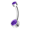 ASTM F136 Titanium Internally Threaded Navel Rings 10mm 12mm with round CZ Belly Button Rings Belly For Women Piercing Jewelry