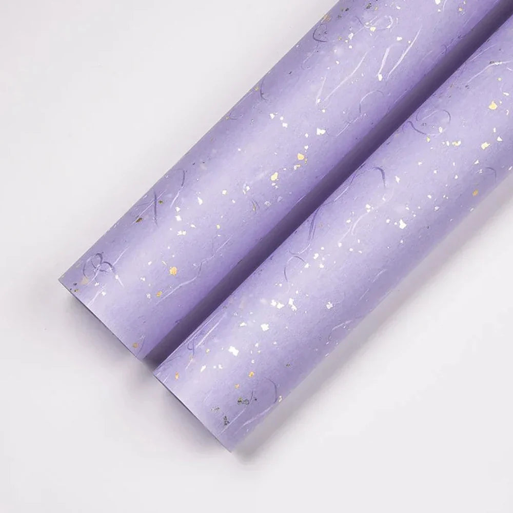 Floral Wrapping Paper Set | 5 Sheets with Gold and Silver Sparkles