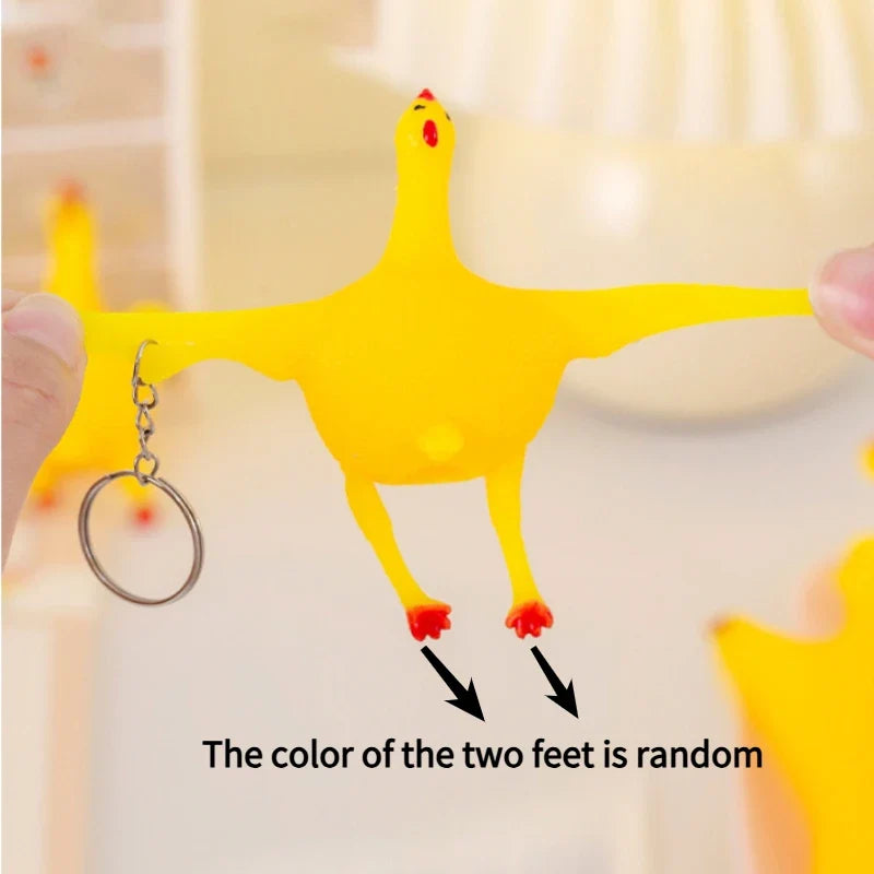 Funny Mini Chicken Keychain | Squeezable Egg-Laying Duck Toy