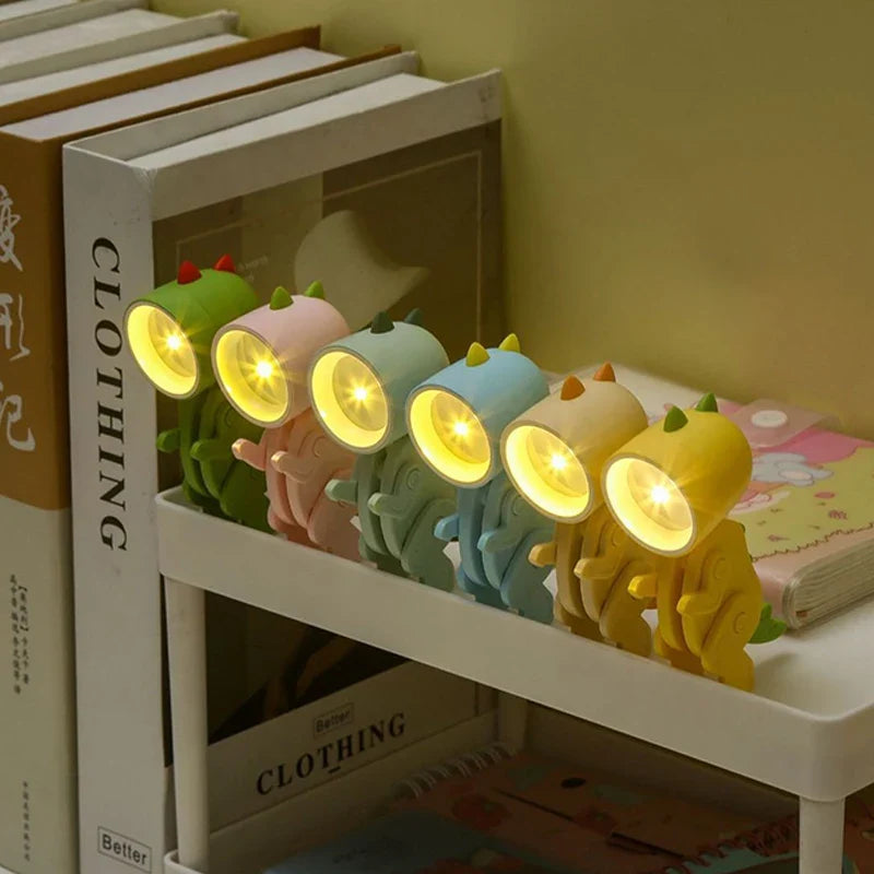 Mini Dinosaur Night Light | Battery-Powered Folding LED Lamp for Kids Bedroom