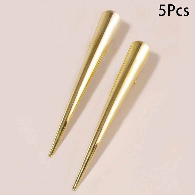 (BF06)5/10pcs Long Metal Hair Clips Horn Clip Hair Clamps Hair Accessories Duck Teeth Hairdressing Salon Tip Clip
