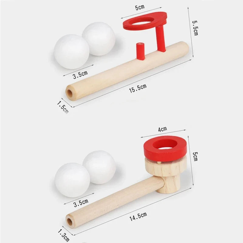Wooden Balance Blowing Toys | Floating Blow Pipe Ball Game for Kids