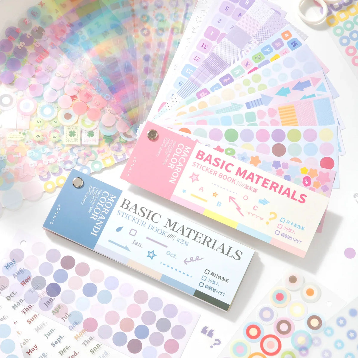 Colorful Dot Stickers for Journaling and Scrapbooking | 30pcs Paper Sticker Pack
