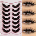 7 Pairs False Eyelashes Wispy Lashes Natural Look Fake Eyelashes Cat Eye Lashes Faux Mink Fluffy Strip False Lashes Pack