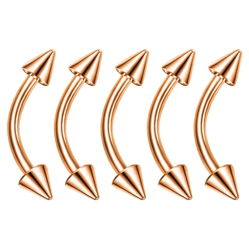 1/5Pcs Eyebrow Lip Piercing Banana Shape Lip Ring Stainless Steel Curved Barbell Stud Helix Navel Cartilage Earring Body Jewelry