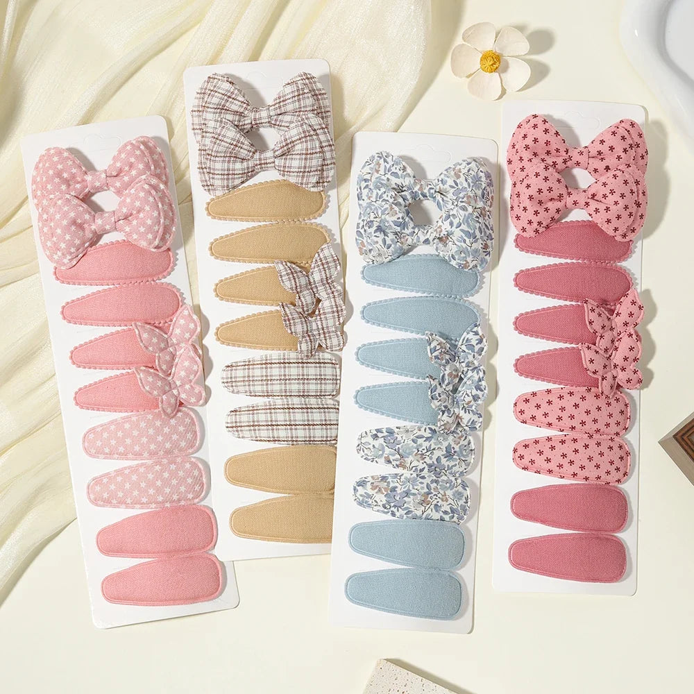 10PCS/Set New Fabric BB Hair Clip Children's Girls' Teenagers' Side Bangs Clip Girls' Party Daily Decoration Hair Accessories