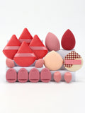 Cat Powder Cotton Candy 16-Piece Makeup Sponge Set | Soft Polyurethane Cosmetic Puffs