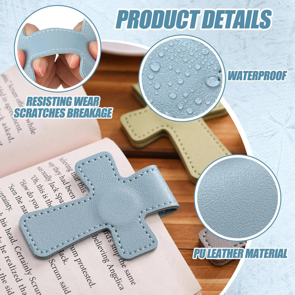 Cross Leather Magnetic Bookmark, Bookmark Page Marker Colorful Religious Cross Bookmark, Suitable for Students, Teachers, Book Lovers, Reading Supplies