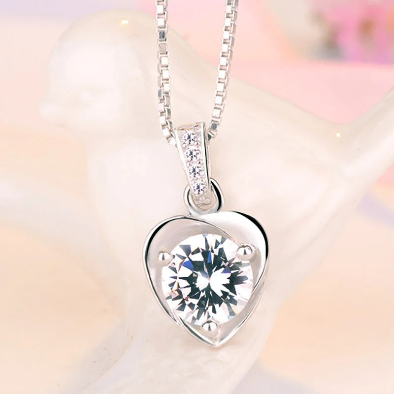 925 Silver Necklace Zircom for Women 18k Gold Plated Jewelry Pendant Birthday Party Gift Jewelry Sterling Silver